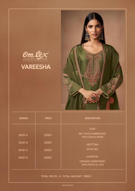 Omtex vareesha stone work dress materials wholesale